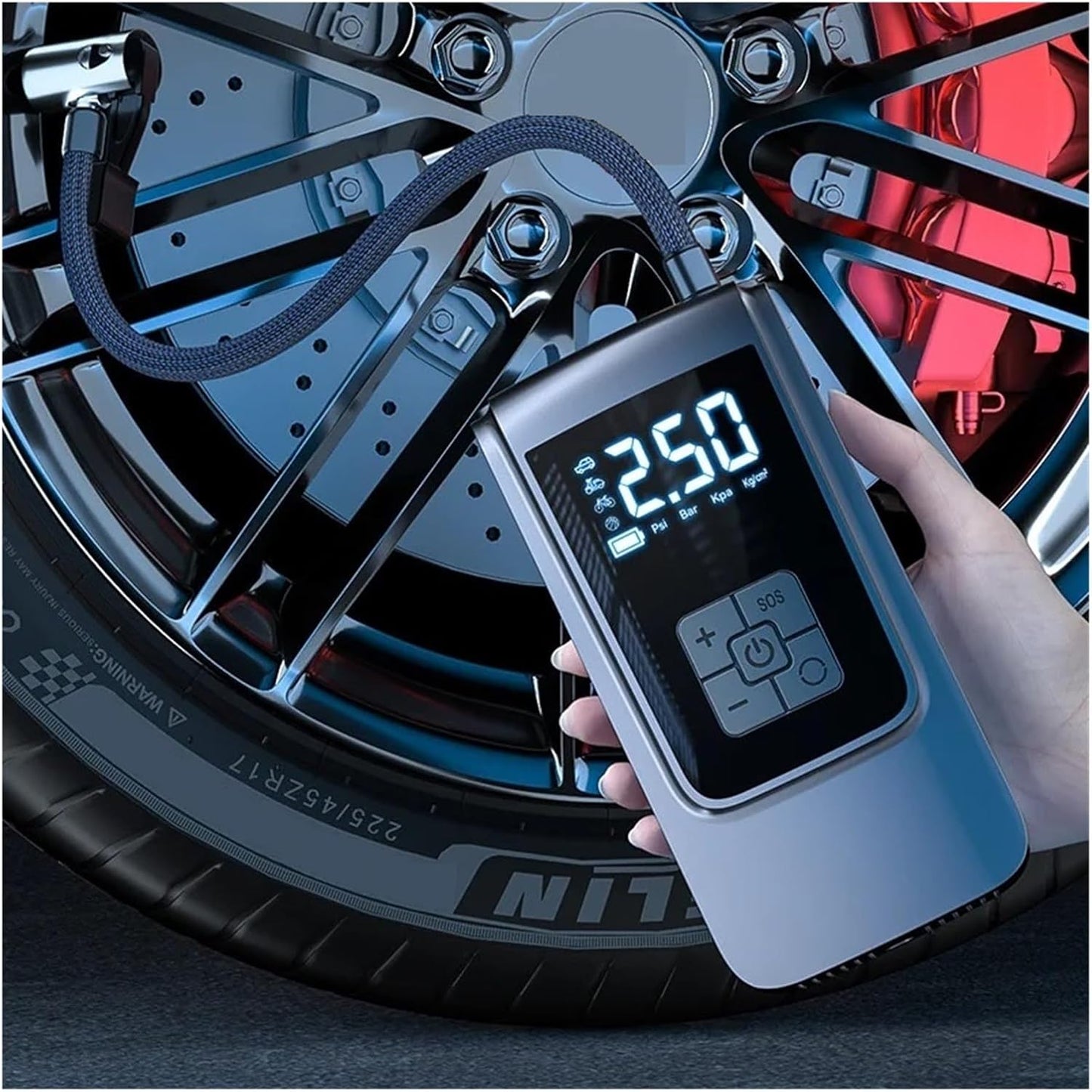 Compresso™ – Portabel luftkompressor med digital display och powerbank