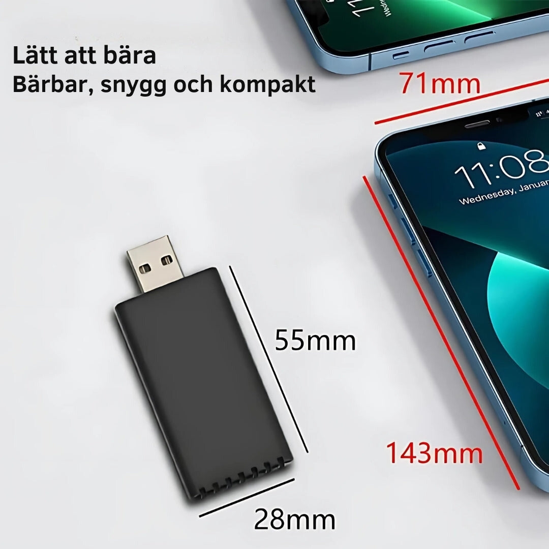 EasyDrive trådlös Apple CarPlay & Android Auto