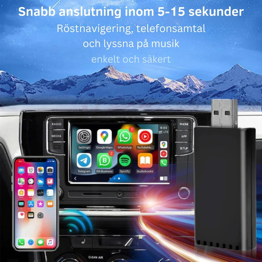 EasyDrive trådlös Apple CarPlay & Android Auto